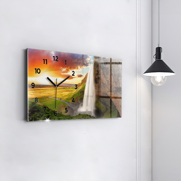 Horloge rectangulaire horizontale Cascade en Islande