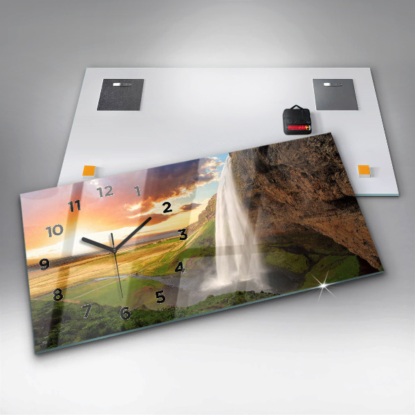 Horloge rectangulaire horizontale Cascade en Islande
