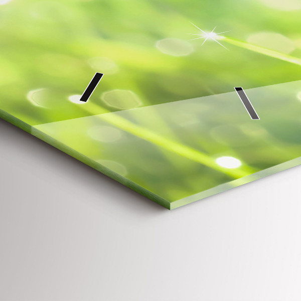 Horloge rectangulaire horizontale herbe verte
