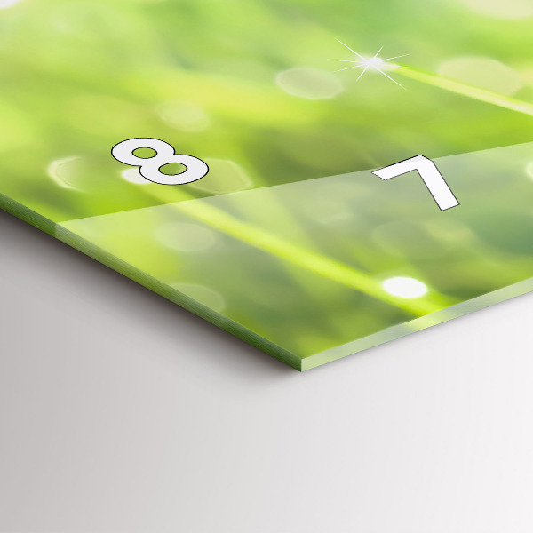 Horloge rectangulaire horizontale herbe verte