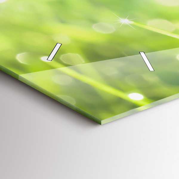 Horloge rectangulaire horizontale herbe verte