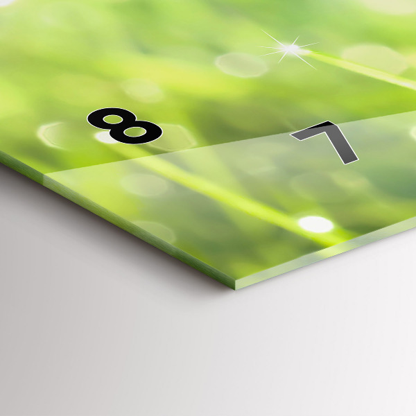Horloge rectangulaire horizontale herbe verte