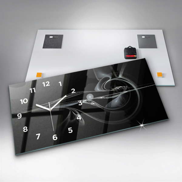 Horloge rectangulaire horizontale Fumée abstraite