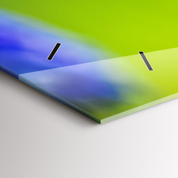 Horloge rectangulaire horizontale Fleurs bleues