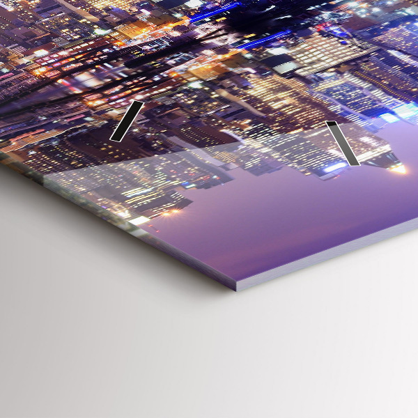 Horloge rectangulaire horizontale New York la nuit