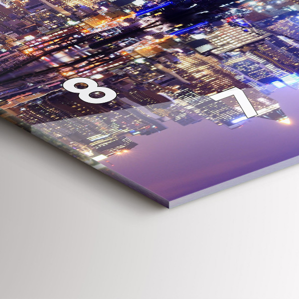 Horloge rectangulaire horizontale New York la nuit