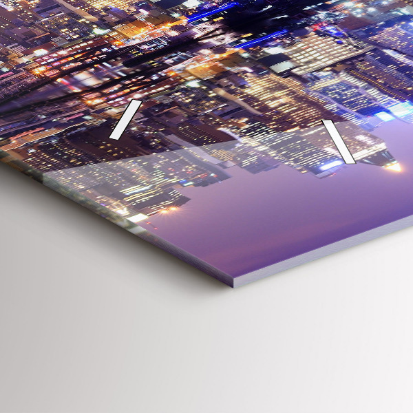 Horloge rectangulaire horizontale New York la nuit