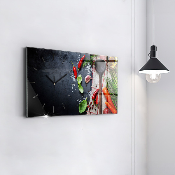 Horloge rectangulaire horizontale Légumes