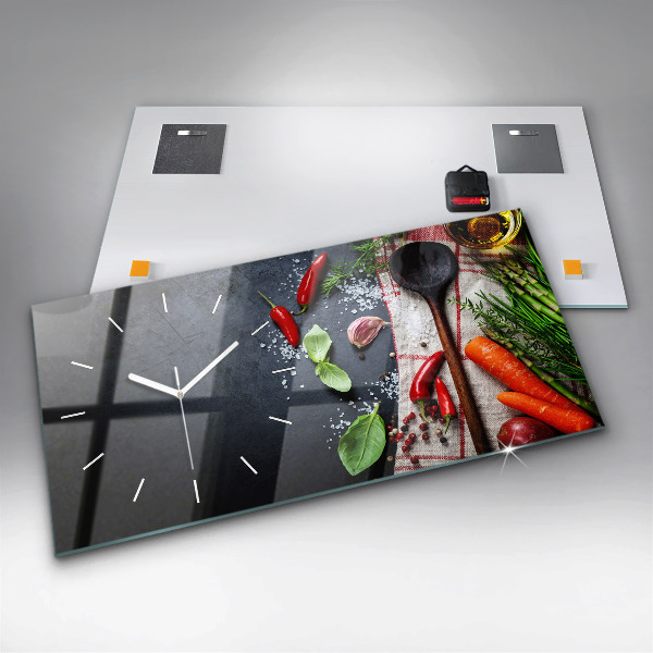 Horloge rectangulaire horizontale Légumes