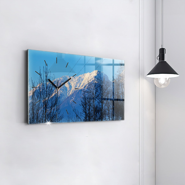 Horloge rectangulaire horizontale Vue sur la montagne