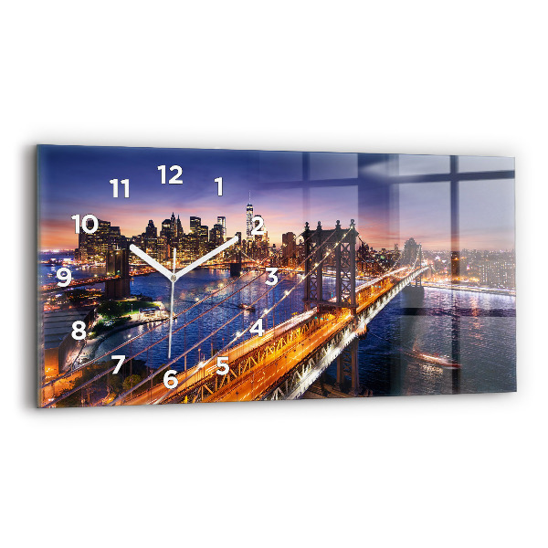 Horloge rectangulaire horizontale New York et le coucher du soleil