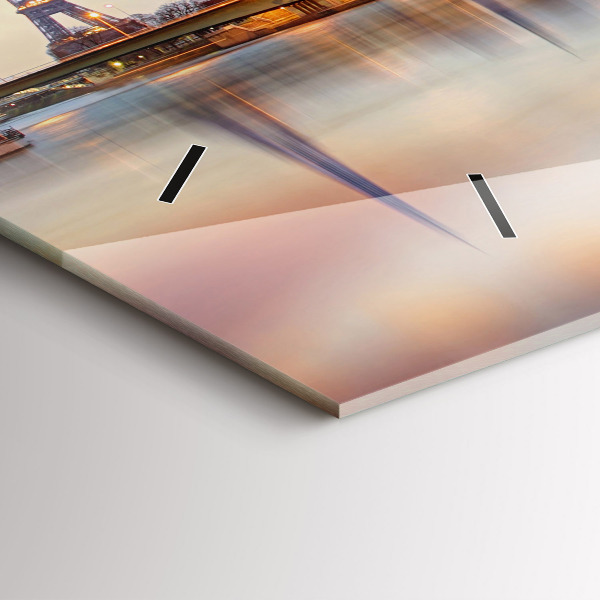 Horloge rectangulaire horizontale Panorama avec la Tour Eiffel