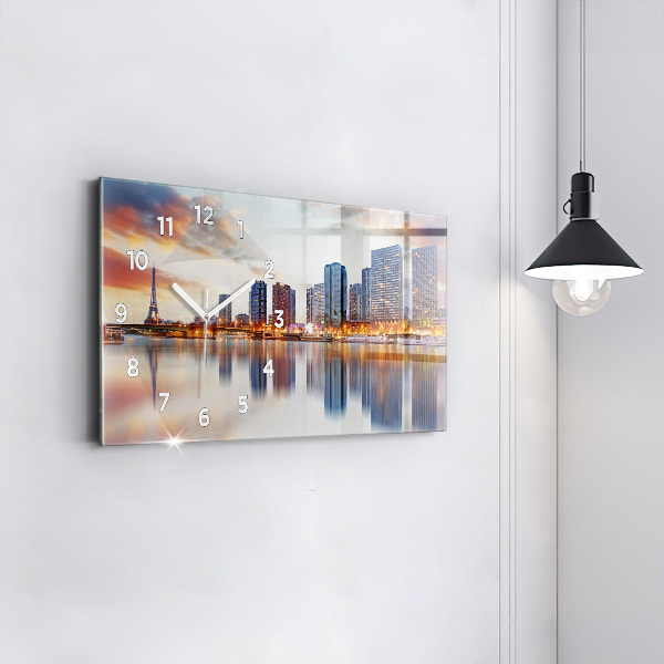 Horloge rectangulaire horizontale Panorama avec la Tour Eiffel