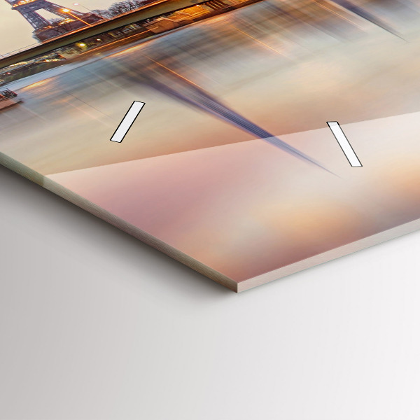 Horloge rectangulaire horizontale Panorama avec la Tour Eiffel