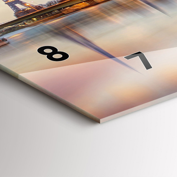 Horloge rectangulaire horizontale Panorama avec la Tour Eiffel