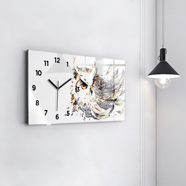 Horloge rectangulaire horizontale Hibou symbole de sagesse