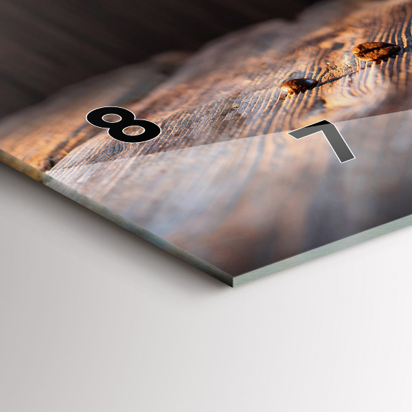 Horloge rectangulaire horizontale Une tasse de café