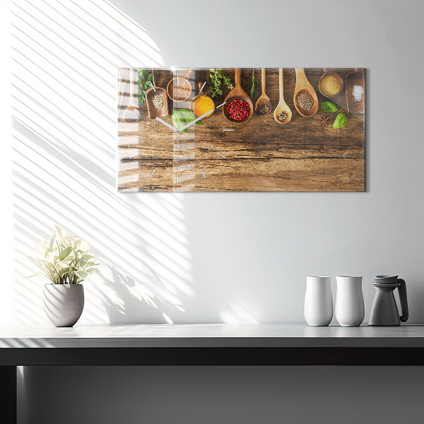 Horloge rectangulaire horizontale 'Cuillères d''épices'