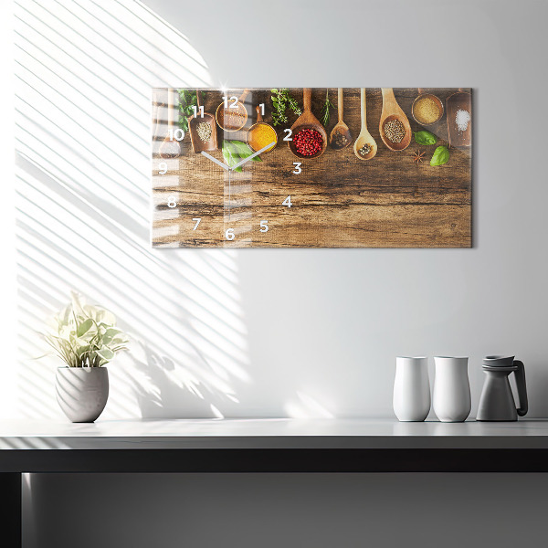 Horloge rectangulaire horizontale 'Cuillères d''épices'