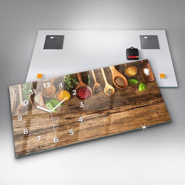 Horloge rectangulaire horizontale 'Cuillères d''épices'