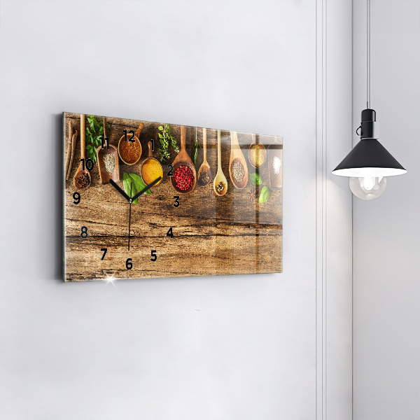 Horloge rectangulaire horizontale 'Cuillères d''épices'