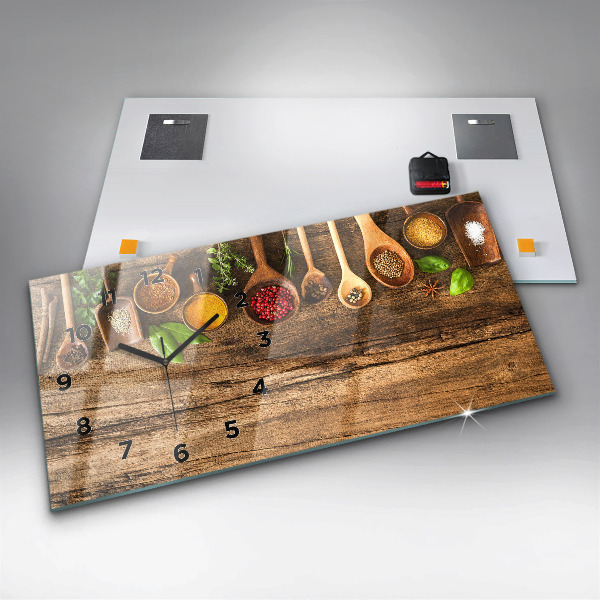 Horloge rectangulaire horizontale 'Cuillères d''épices'