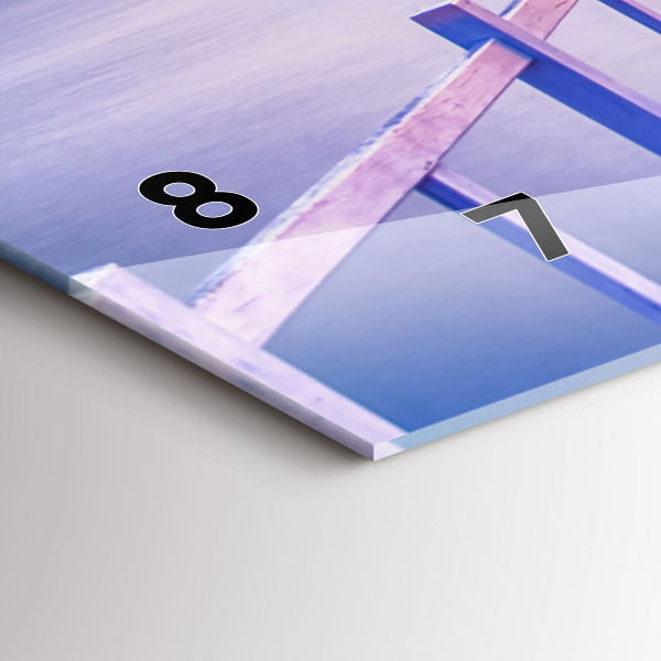 Horloge rectangulaire horizontale Le pont du port le soir