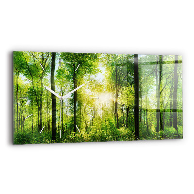 Horloge rectangulaire horizontale Arbres de la forêt naturelle