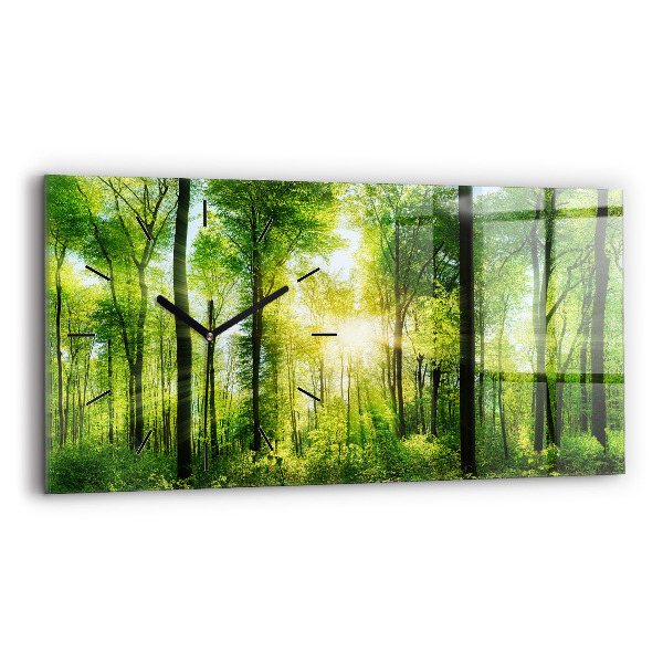 Horloge rectangulaire horizontale Arbres de la forêt naturelle