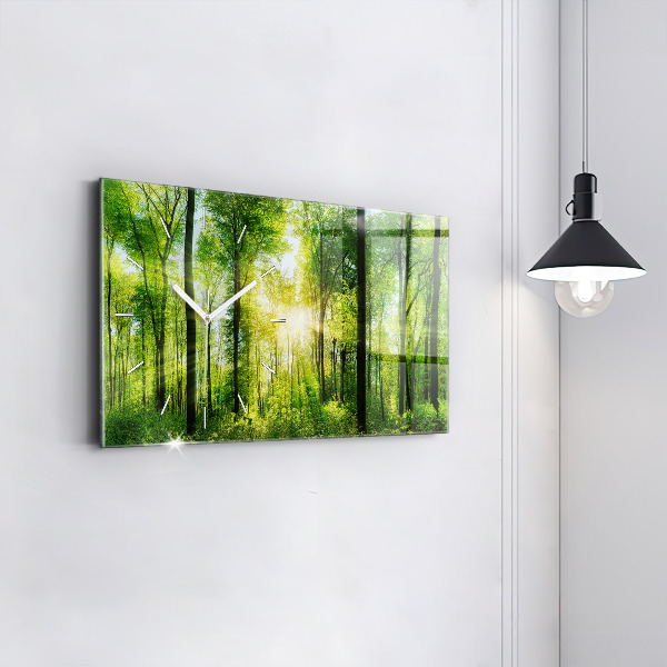 Horloge rectangulaire horizontale Arbres de la forêt naturelle