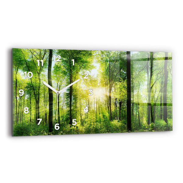 Horloge rectangulaire horizontale Arbres de la forêt naturelle