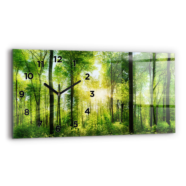 Horloge rectangulaire horizontale Arbres de la forêt naturelle
