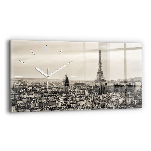 Horloge rectangulaire horizontale Panorama paysager de Paris