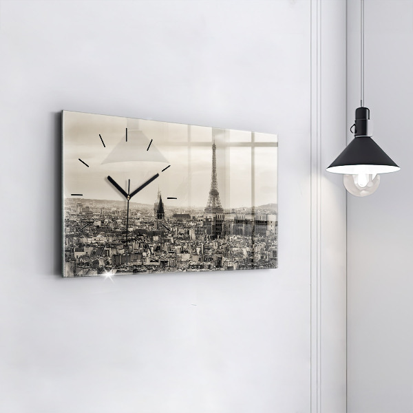 Horloge rectangulaire horizontale Panorama paysager de Paris