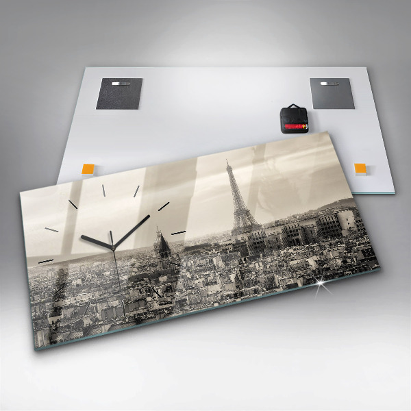 Horloge rectangulaire horizontale Panorama paysager de Paris