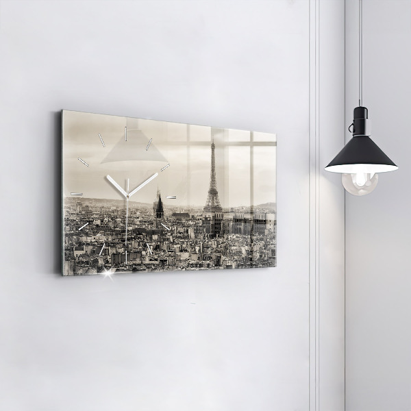 Horloge rectangulaire horizontale Panorama paysager de Paris