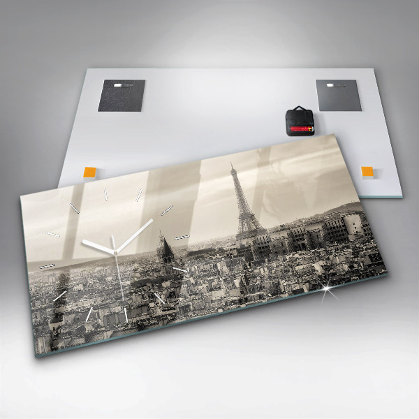 Horloge rectangulaire horizontale Panorama paysager de Paris