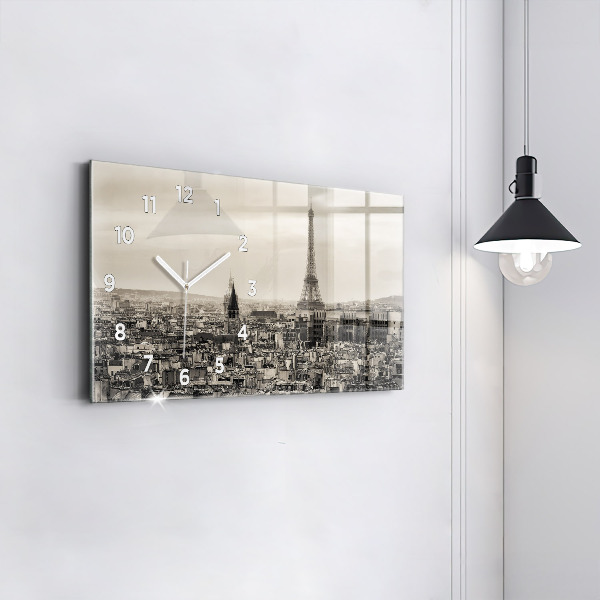 Horloge rectangulaire horizontale Panorama paysager de Paris