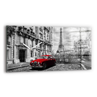 Horloge rectangulaire horizontale Vieille ville de voitures