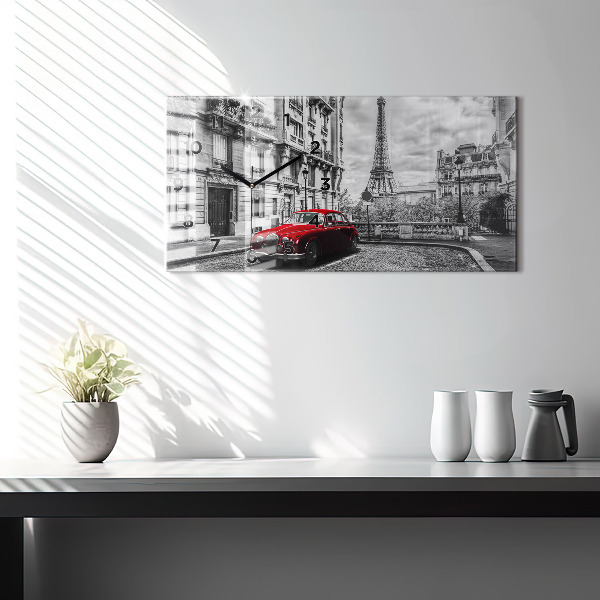 Horloge rectangulaire horizontale Vieille ville de voitures