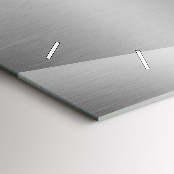 Horloge rectangulaire horizontale Abstraction en métal gris