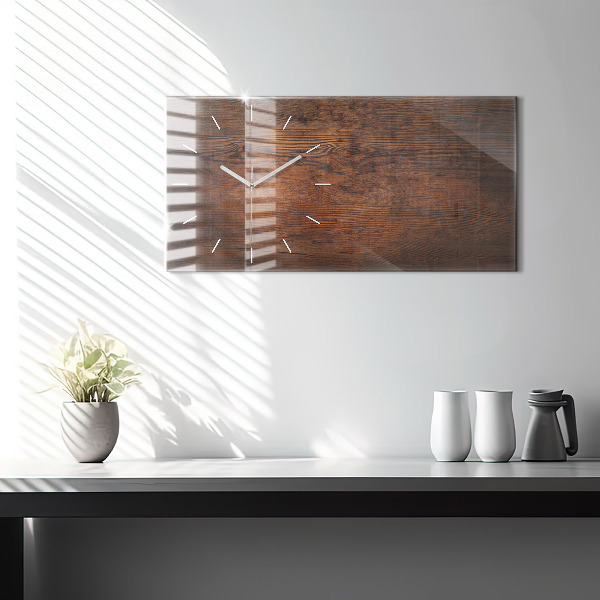Horloge murale horizontale Vieux bois