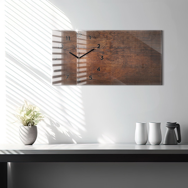 Horloge murale horizontale Vieux bois