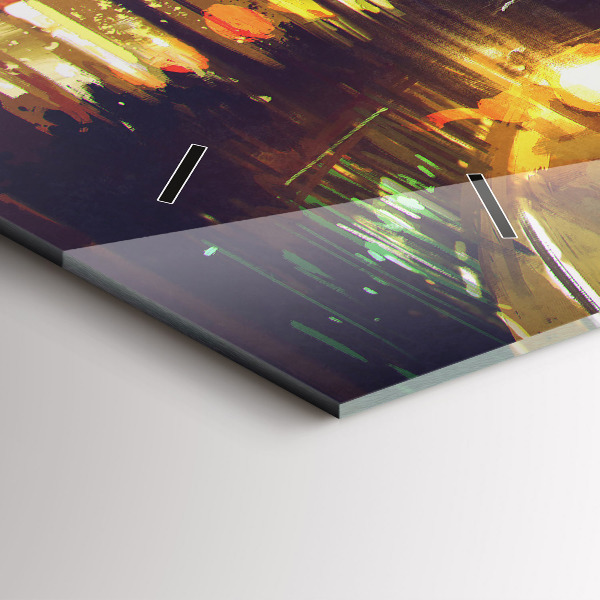 Horloge rectangulaire horizontale Ville peinte