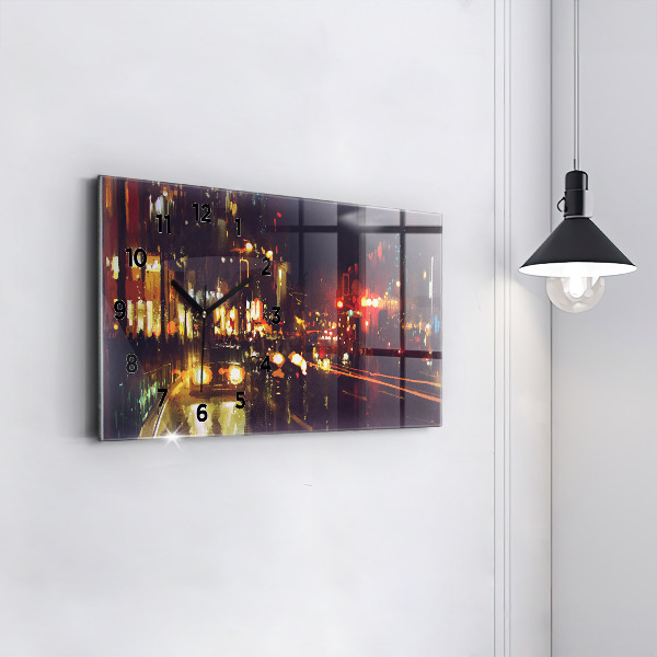 Horloge rectangulaire horizontale Ville peinte