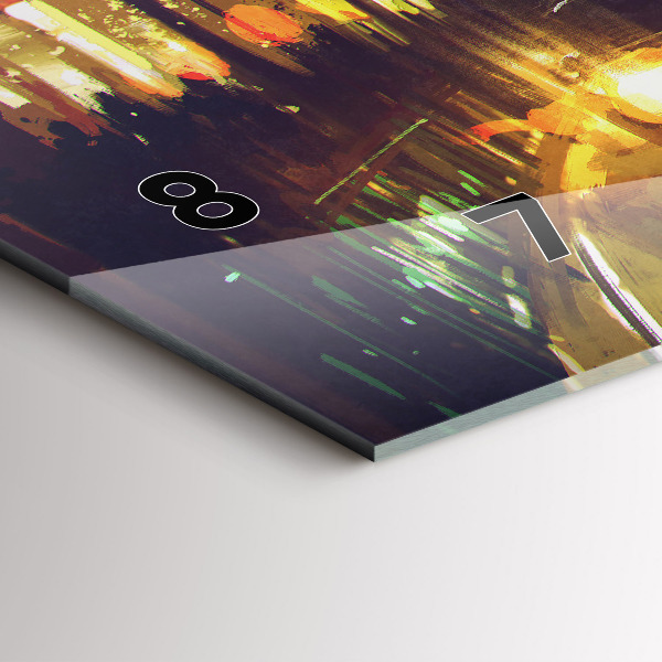 Horloge rectangulaire horizontale Ville peinte