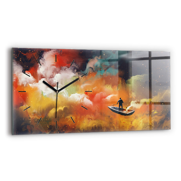Horloge rectangulaire horizontale Peinture abstraite