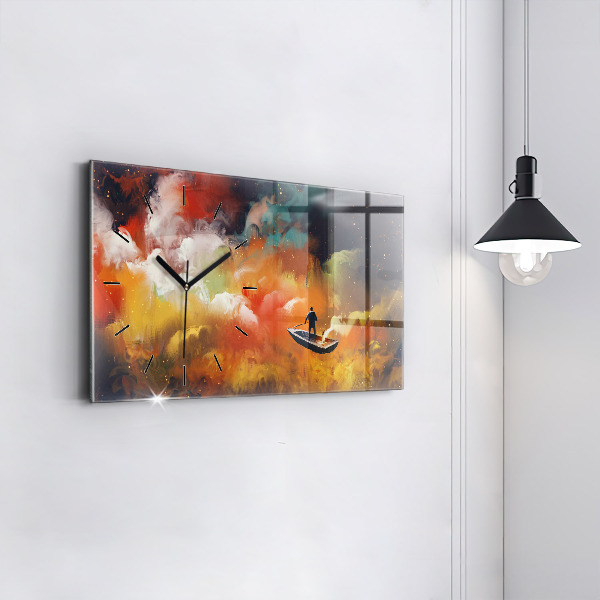 Horloge rectangulaire horizontale Peinture abstraite