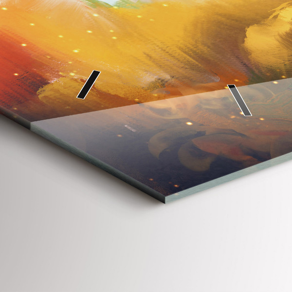 Horloge rectangulaire horizontale Peinture abstraite