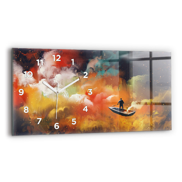Horloge rectangulaire horizontale Peinture abstraite